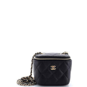 Chanel Mini Classic Vanity Case with Chain Quilted Caviar